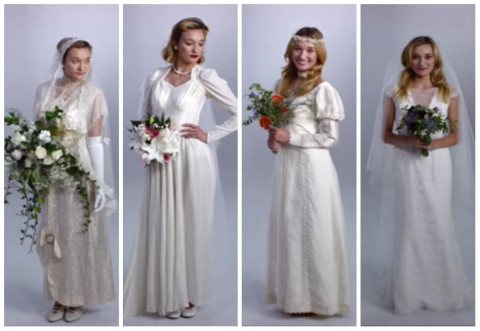 Vídeo mostra 100 anos de história dos vestidos de noiva