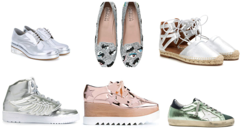 Com brilho: sapatos metalizados voltam à cena