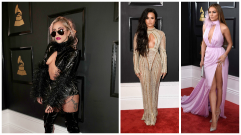 Além da música, Grammy revela a ousadia dos decotes e fendas
