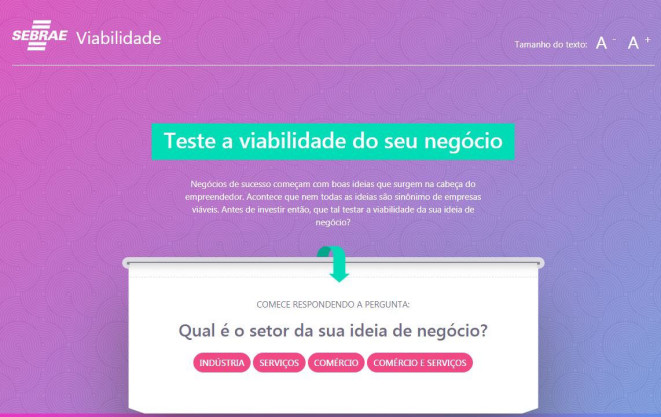 A ferramenta faz uma simulação real da viabilidade do novo negócio.