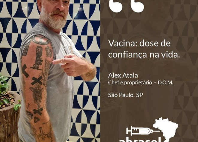 Entre os chefs escalados para a campanha está Alex Atala, de São Paulo.