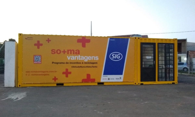 Sede da ação de reciclagem da SIG em Curitiba.