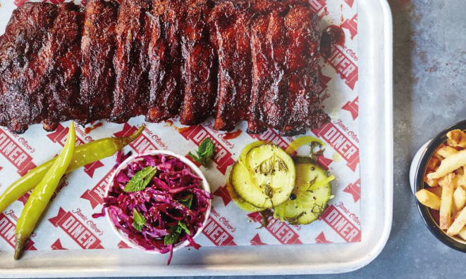 Costelinha barbecue do Jamie Oliver's Diner.