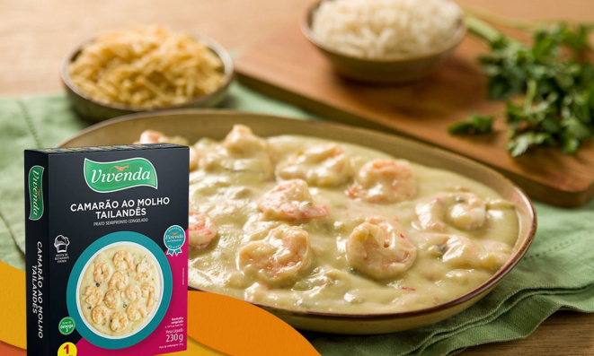 Modelo da embalagem de um prato congelado da Vivenda em Casa.