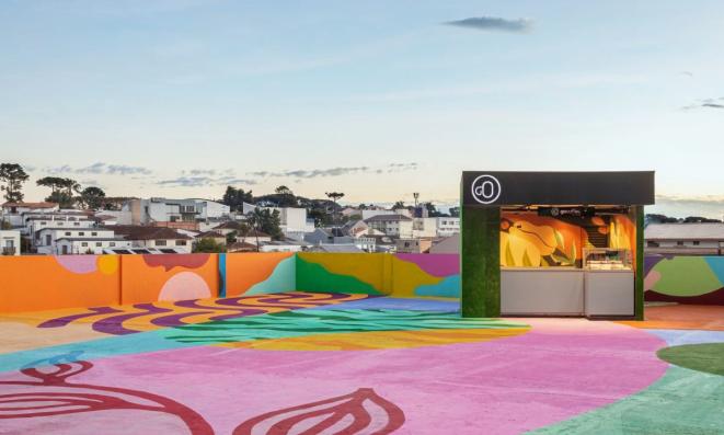 Projeto do quiosque da Go Coffee na praça da Casa Cor Paraná.