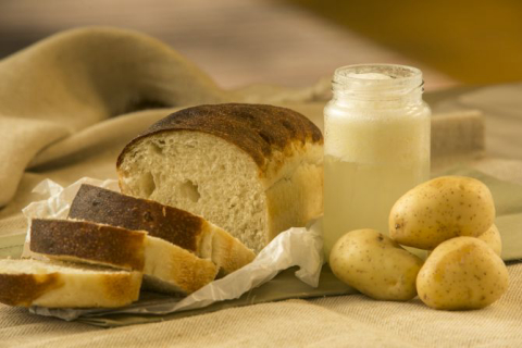 Pão com fermento de batata inglesa