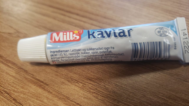 Kaviar da Noruega: pasta de ovas de bacalhau defumadas.