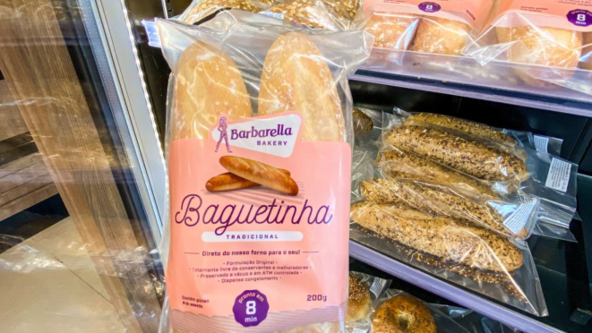 Pães resfriados da Barbarella Bakery: 3 minutos de forno quente para um pão renovado.