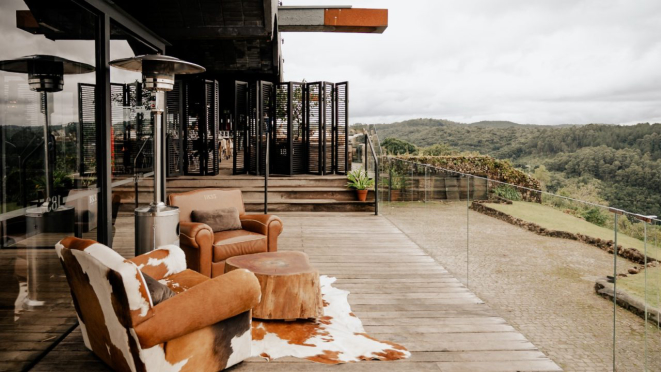 Terraço do Restaurante 1835: vista para o Vale do Quilombo.