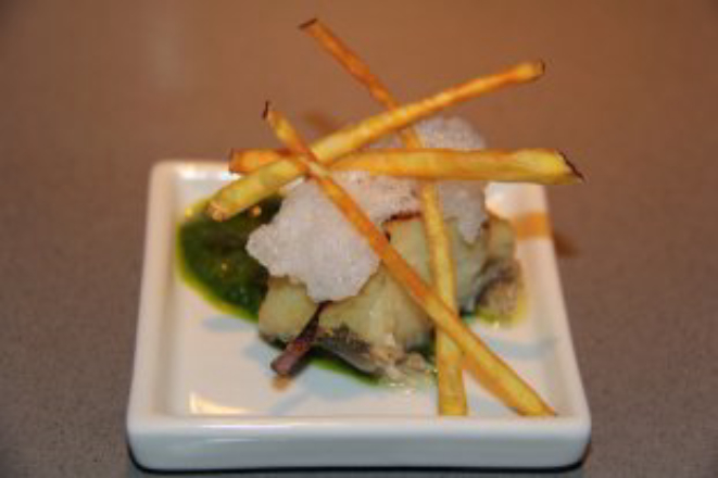 Bacalhau com espuma de alho