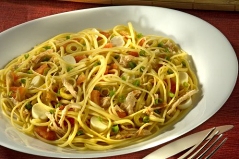Linguine ao Molho de Frango com Palmito