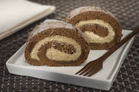 Rocambole de chocolate com café