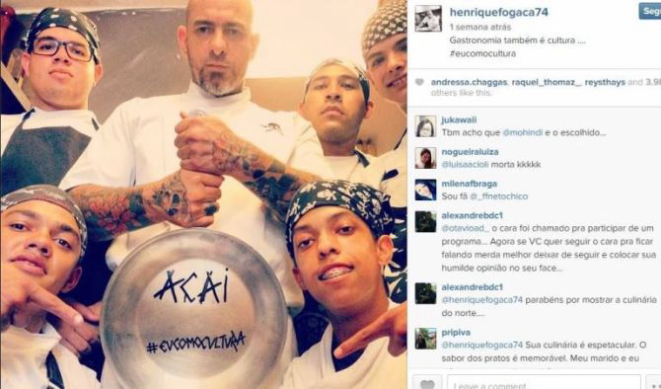 Henrique Fogaça, chef do Mukeka Cozinha Brasileira. Foto: reprodução