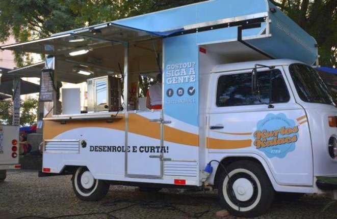 O food truck Kurto Kalacs trouxe ao Brasil um típico doce húngaro. Foto: Divulgação.