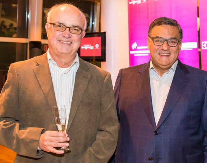 O blogueiro Luiz Augusto Xavier e o colunista Guilherme Rodrigues. Foto: Fred Kendi/Gazeta do Povo