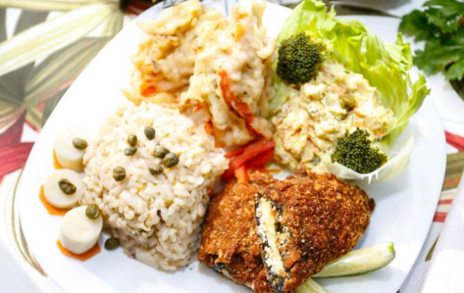 Peixe vegano, prato do restaurante Manacá da Serra, de Paranaguá. Foto: Divulgação