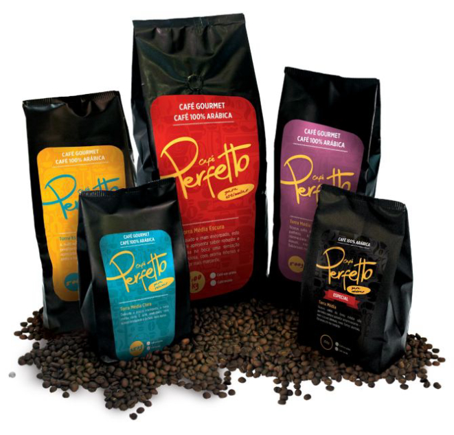 Linha 100% arábica da Café Perfetto é vendida em quatro tipos de torras. Foto: Divulgação.