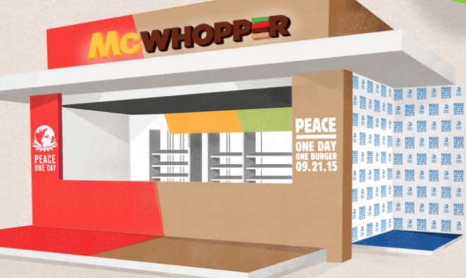 O restaurante ficaria em Atlanta, no meio do caminho entre a sede de Burger King e de McDonald's. Foto: Reprodução.