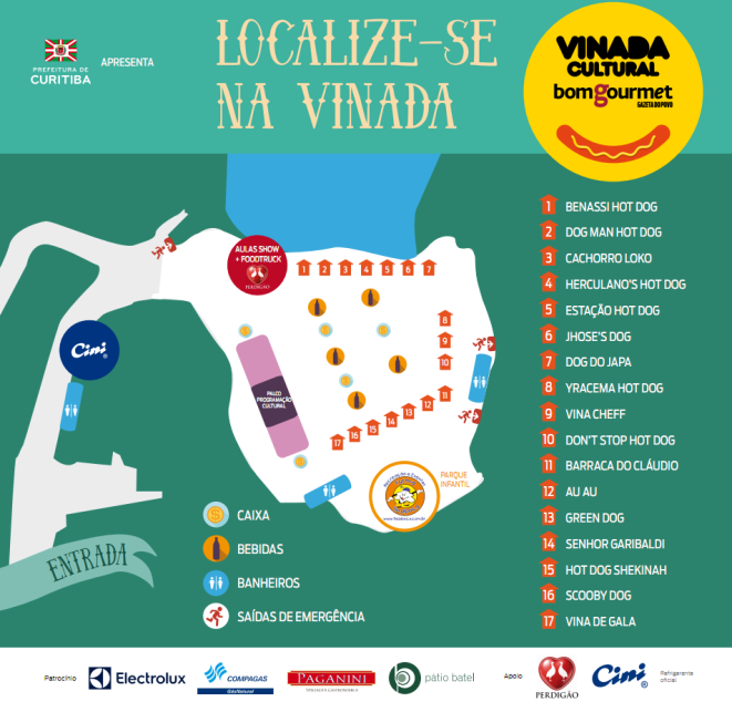 Veja o mapa com a distribuição das estruturas na Pedreira.