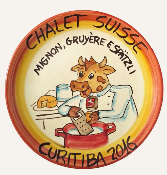 Prato da Boa Lembrança 2016 do Chalet Suisse: a peça é de cerâmica e pintada à mão. Foto: Divulgação.