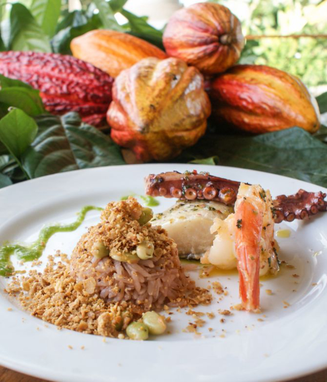 O cardápio é surpresa, mas valoriza ingredientes locais e frescos. Foto: Divulgação.