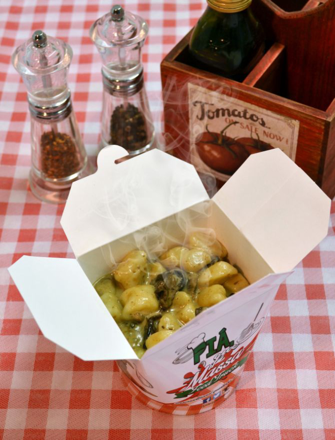 Gnocchi Molho Fungi, do Piá Que Massa . Foto: divulgação.