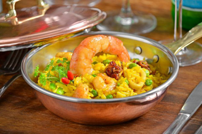 Paella opção individual ou para duas pessoas. Foto: Marcelo Kreling.