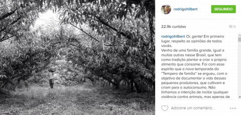 Rodrigo Hilbert pede desculpas por abate de cordeiro no Tempero de Família