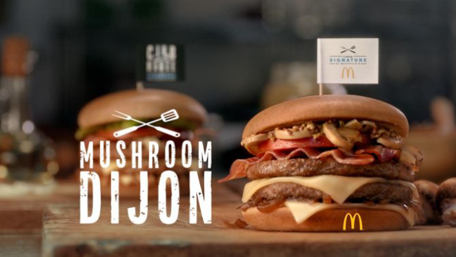 Mushroom Dijon é o novo sanduíche do Mc'Donalds. Foto: reprodução.
