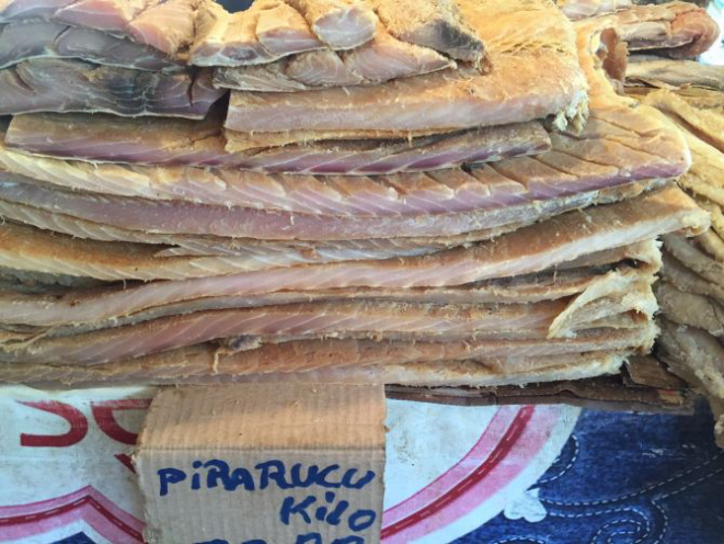 Pirarucu seco, considerado o bacalhau brasileiro. Foto: Ivan Lopes.