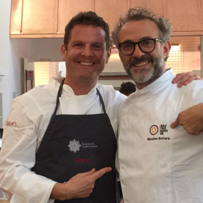 David Hertz e Massimo Bottura na inauguração do RefettoRio Gastromotiva. Foto: Divulgação