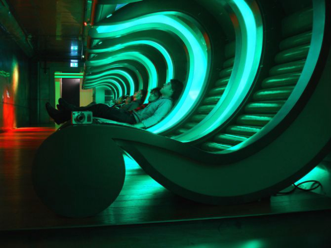 A simulação 4D é o ponto alto do passeio.