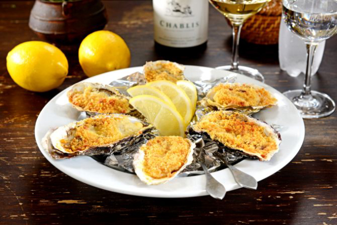 Ostras gratinadas.