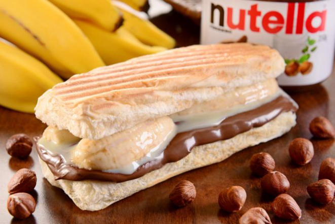 Prensado de Nutella com leite condensado e banana do Au Au (R$ 12,90). Foto: Divulgação.