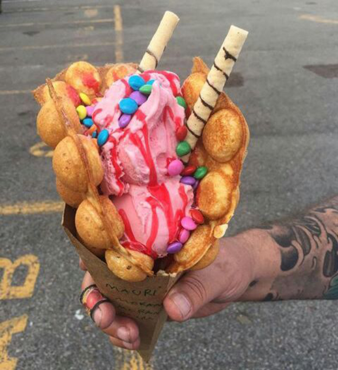 Waffles de Hong Kong da Walool. Foto: Divulgação