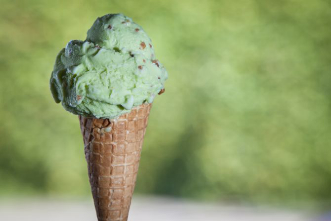 Sorvete de pistache da Sorveteria Gaúcho. Foto: Fernando Zequinão/Gazeta do Povo