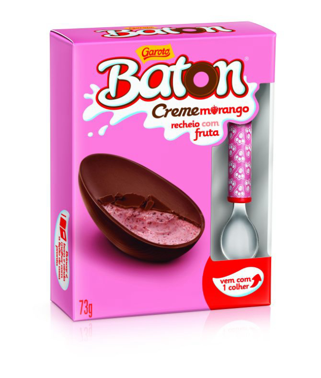 Baton Morango para comer de colher. Foto: Divulgação.