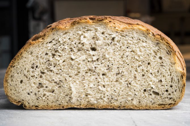 A 10lbs loaf of sissel rye at Orwasher's Bakery in New York, Dec. 29, 2016. Riding a wave of interest in ancient grains, rye has recently been sprouting in many influential kitchens — in pasta, porridge, brownies, bread and even cooking methods. (Evan Sung/The New York Times)