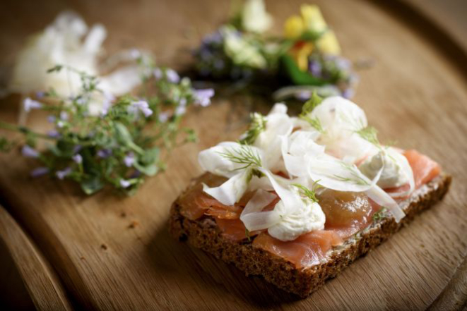 An open faced sandwich with juniper smoked salmon on rye bread from Meyers Bageri, in New York, Jan. 3, 2017. Riding a wave of interest in ancient grains, rye has recently been sprouting in many influential kitchens — in pasta, porridge, brownies and bread. (Francesco Sapienza/The New York Times)