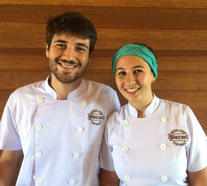 Guilherme Ceschim e Giovanna Smaka, chefs do Bierwit, restaurante de Palmeira. Foto: Divulgação
