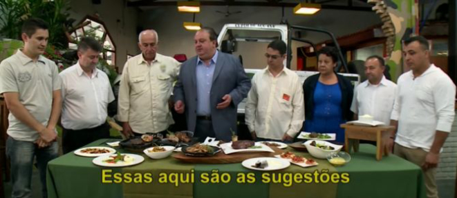 Jacquin apresenta o novo cardápio do Trilha da Costela. Imagem: Reprodução/Band