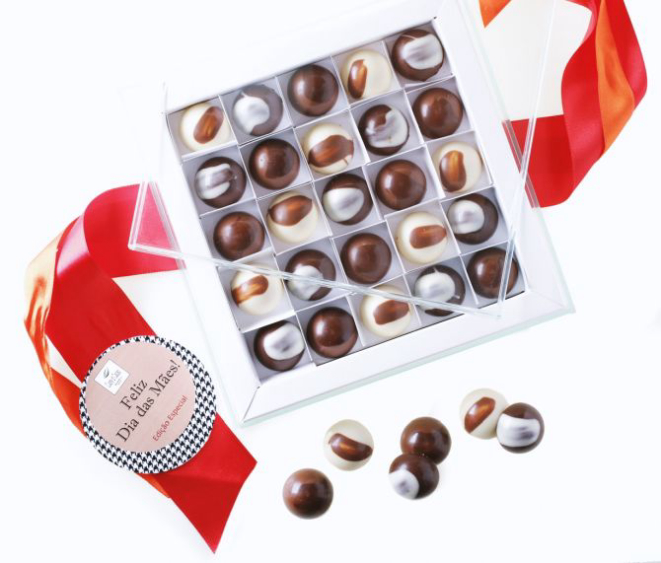 Caixa de bombons criada para o mês das mães tem três sabores exclusivos. Foto: Divulgação