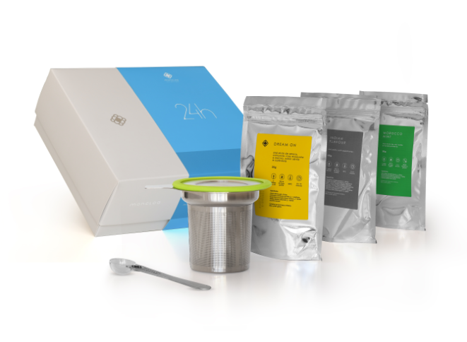 Uma sugestão de presente para os fãs de chá é o kit Moncloa 24h. Foto: Divulgação