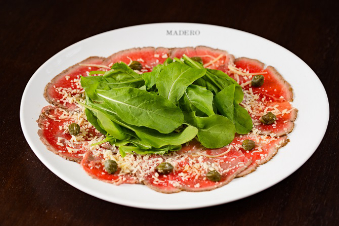 Carpaccio de filé mignon do Madero. Foto: Divulgação