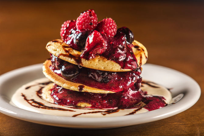 American Pancake da Pizza Bis, é a opção de sobremesa do menu. Foto: Divulgação.