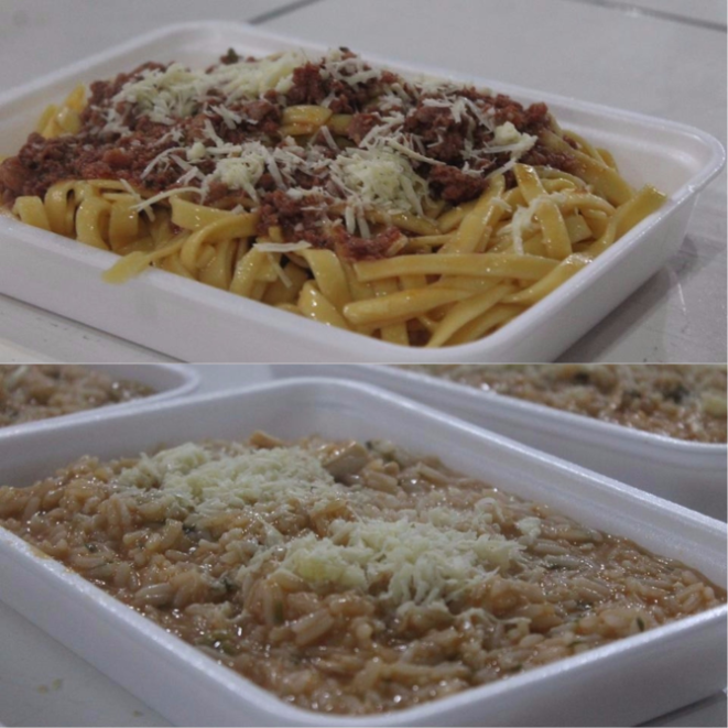 A porção de macarrão custa R$ e de risoto R$ . Foto: Divulgação.