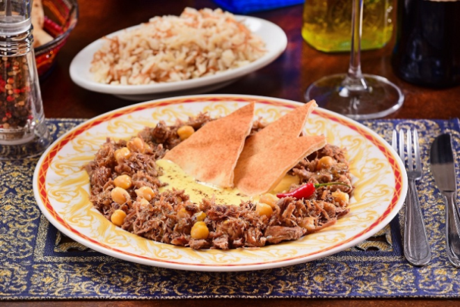 Fatti do Oriente Árabe, que faz parte do combo de R$ 50 do restaurante. Foto: Divulgação.