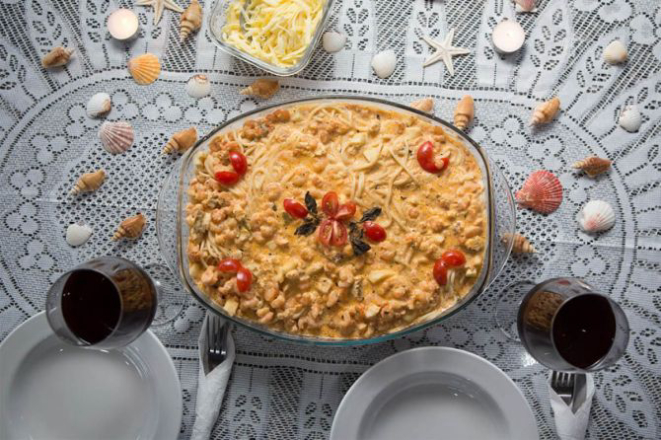 Spaghetti com frutos do mar. Foto: Divulgação.