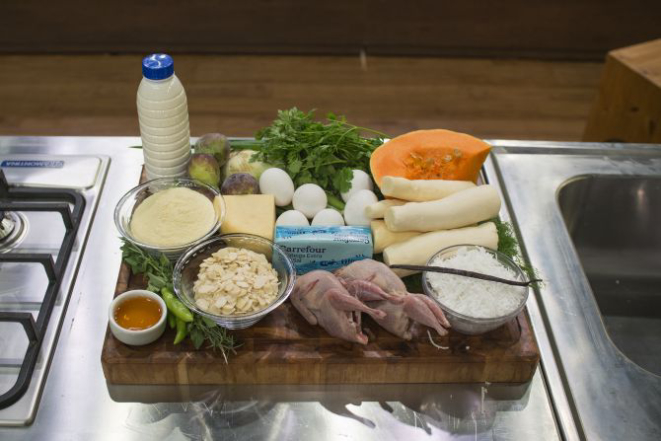 Ingredientes da caixa misteriosa da primeira prova. Foto: Carlos Reinis/Divulgação Band