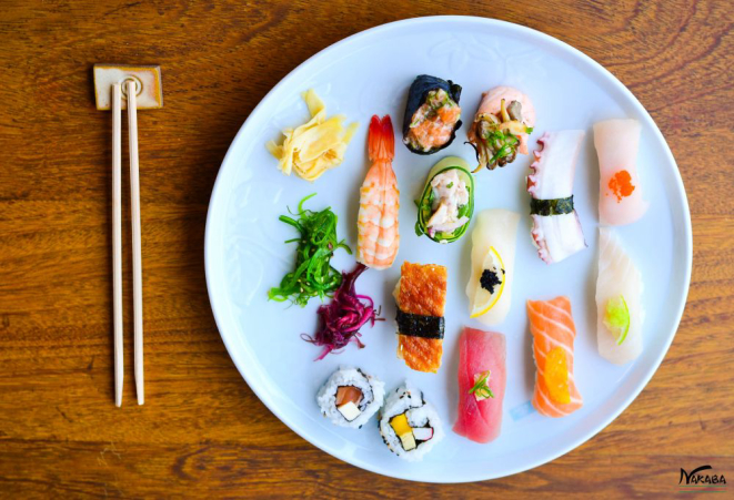 Mix de pratos frios servidos no buffet do Nakaba. Foto: Melissa Teixeira/divulgação